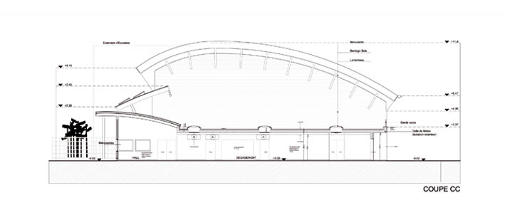 connexionS, plan de coupe du site vue de l'installation